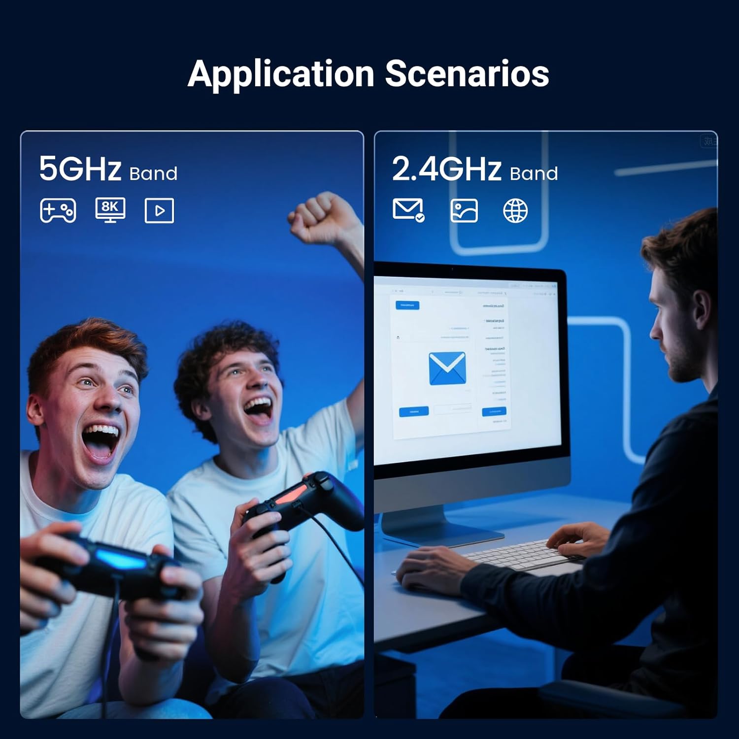 Tenda WiFi Adapter for Desktop PC, AX900 USB WiFi Adapter with Dual Band 600Mbps 5GHz/ 286Mbps 2.4GHz, Built-in Driver for Windows 11/10/7, USB WiFi Dongle(U11) (U11|WiFi 6|AX900)