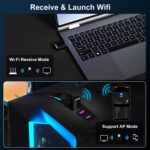 Tenda WiFi Adapter for Desktop PC, AX900 USB WiFi Adapter with Dual Band 600Mbps 5GHz/ 286Mbps 2.4GHz, Built-in Driver for Windows 11/10/7, USB WiFi Dongle(U11) (U11|WiFi 6|AX900)