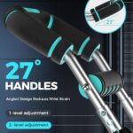 Twister Arm Trainer Chest Workout Equipment for Men & Women, Adjustable 5 Resistance (40-130 lbs) Home Gym Strength Trainer with Anti-Slip Handles & Carry Bag (Light Blue)