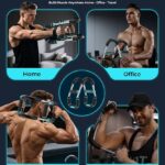 Twister Arm Trainer Chest Workout Equipment for Men & Women, Adjustable 5 Resistance (40-130 lbs) Home Gym Strength Trainer with Anti-Slip Handles & Carry Bag (Light Blue)