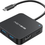 ACASIS USB C Hub 10Gbps, 6-in-1 Multiport Adapter with 4K 60Hz HDMI, 100W Power Delivery, USB A3.2 Data Port, USB C to HDMI Adapter for MacBook, Dell, Lenovo, Surface, iPad PRO, XPS(Black)