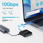ACASIS USB C Hub 10Gbps, 6-in-1 Multiport Adapter with 4K 60Hz HDMI, 100W Power Delivery, USB A3.2 Data Port, USB C to HDMI Adapter for MacBook, Dell, Lenovo, Surface, iPad PRO, XPS(Black)