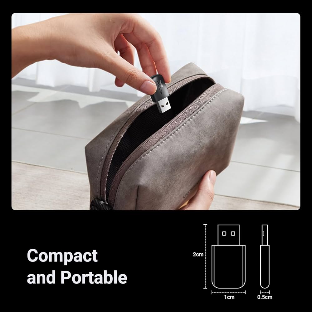 UGREEN WiFi Adapter for Desktop PC, AX900 USB WiFi 6 Adapter with 5GHz/2.4GHz Dual Band, Built-in Driver for Windows 10/11