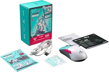 ASUS TUF Gaming Hatsune Miku Edition Mini Wireless Mouse – Right-Handed, 65g Lightweight, Compact, Tri-Mode Connectivity, 12K DPI, up to 134Hr Battery, RGB Miku Logo, PC/Mac Support – Aqua