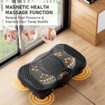 Vibration Plate Exercise Machine, 130 Levels Full Body Workout Vibrating Plate for Lymphatic Drainage Weight Loss, 450 Lbs Capacity Shake Platform with Resistance Bands Bluetooth for Women Men