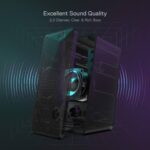 Redragon GS510 RGB Desktop Speakers, 2.0 Channel PC Computer Speaker with 4 Colorful LED Backlight Modes, Enhanced Bass and Easy-Access Volume Control, USB Powered w/ 3.5mm Cable