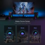 Redragon GS510 RGB Desktop Speakers, 2.0 Channel PC Computer Speaker with 4 Colorful LED Backlight Modes, Enhanced Bass and Easy-Access Volume Control, USB Powered w/ 3.5mm Cable