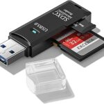 USB3.0 Micro SD Card Reader, 5Gbps 2-in-1 SD Card Reader to USB Adapter, Wansurs Memory Card Reader for SDXC, SDHC, MMC, RS-MMC, Micro SDXC, Micro SD, Micro SDHC and UHS-I Cards (1Pack Black)