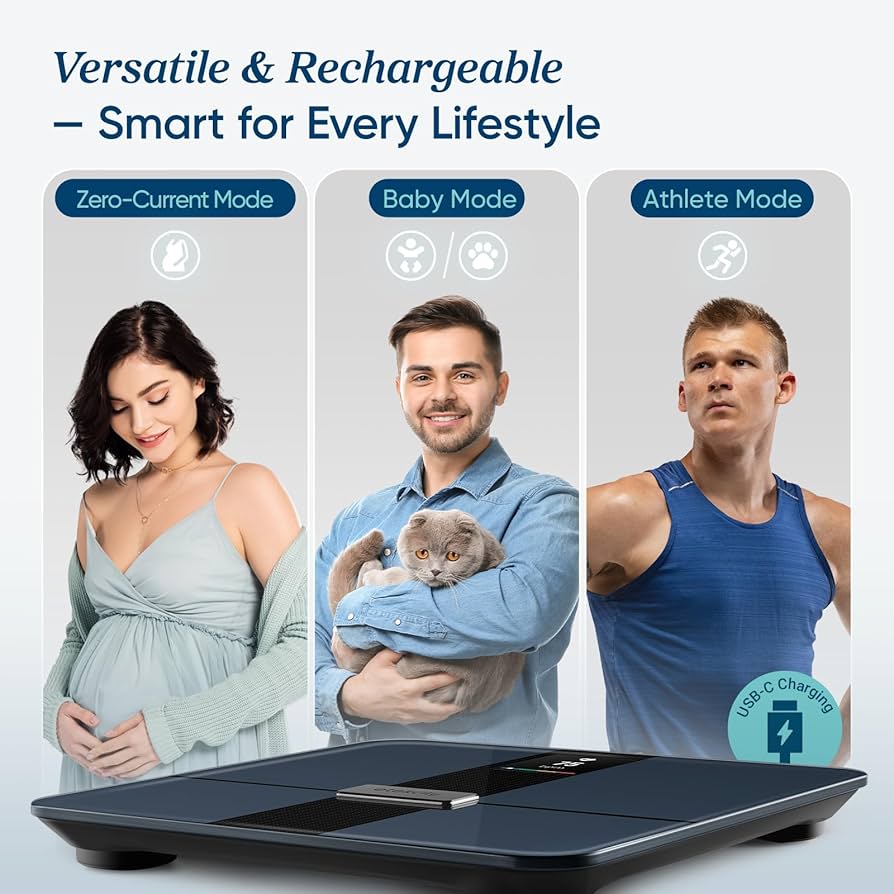 Etekcity FSA&HSA Eligible Smart Scale for Body Weight Fat, Digital Bathroom Weighing Machine for Accurate BMI Muscle Mass Composition, Home Use Apple Health Compatible Fitness Equipment