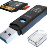 USB3.0 Micro SD Card Reader, 5Gbps 2-in-1 SD Card Reader to USB Adapter, Wansurs Memory Card Reader for SDXC, SDHC, MMC, RS-MMC, Micro SDXC, Micro SD, Micro SDHC and UHS-I Cards (1Pack Black)