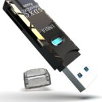 USB3.0 Micro SD Card Reader, 5Gbps 2-in-1 SD Card Reader to USB Adapter, Wansurs Memory Card Reader for SDXC, SDHC, MMC, RS-MMC, Micro SDXC, Micro SD, Micro SDHC and UHS-I Cards (1Pack Black)