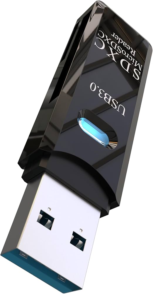 USB3.0 Micro SD Card Reader, 5Gbps 2-in-1 SD Card Reader to USB Adapter, Wansurs Memory Card Reader for SDXC, SDHC, MMC, RS-MMC, Micro SDXC, Micro SD, Micro SDHC and UHS-I Cards (1Pack Black)