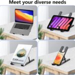 Laptop Stand for Desk, Adjustable Laptop Riser ABS+Silicone Foldable Portable Notebook Holder, Ventilated Cooling Notebook Mount Computer Stand for 10-15.6” Laptops,Tablets-Black
