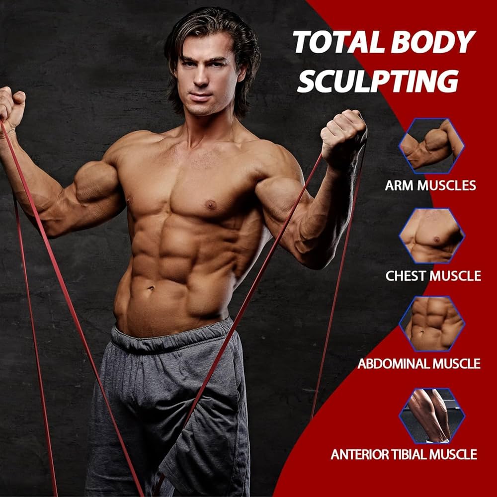 LEEKEY Resistance Bands, Exercise Bands with Handles,Pull Up Assist Bands – Band Set with Door Anchor – Bands for Working Out,Band for Men and Women Fitness Training,Home Workouts