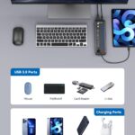 Powered USB Hub, Wenter 11-Port USB Splitter Hub (10 Faster Data Transfer Ports+ 1 Smart Charging Port) with Individual LED On/Off Switches, USB Hub 3.0 Powered with Power Adapter for Mac, PC