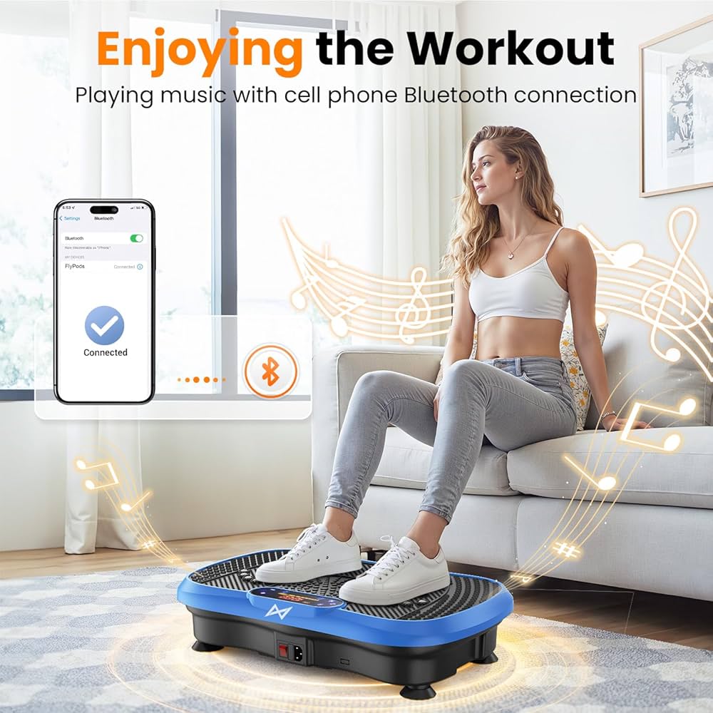 AXV Vibration Plate Fitness Platform Exercise Machine Vibrating Shaking Full Body Shaker Workout Vibrate Stand Shake Board Sport Gym for Weight Loss Fat Burner for Women Men