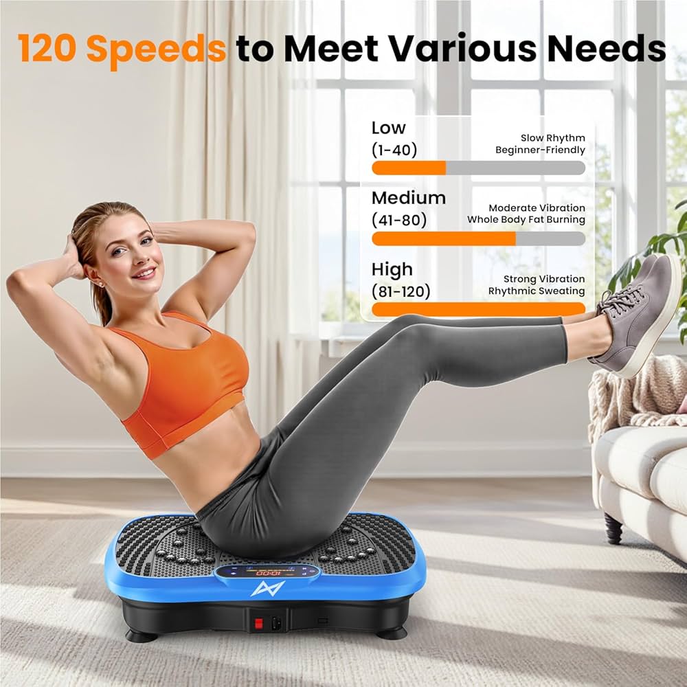 AXV Vibration Plate Fitness Platform Exercise Machine Vibrating Shaking Full Body Shaker Workout Vibrate Stand Shake Board Sport Gym for Weight Loss Fat Burner for Women Men
