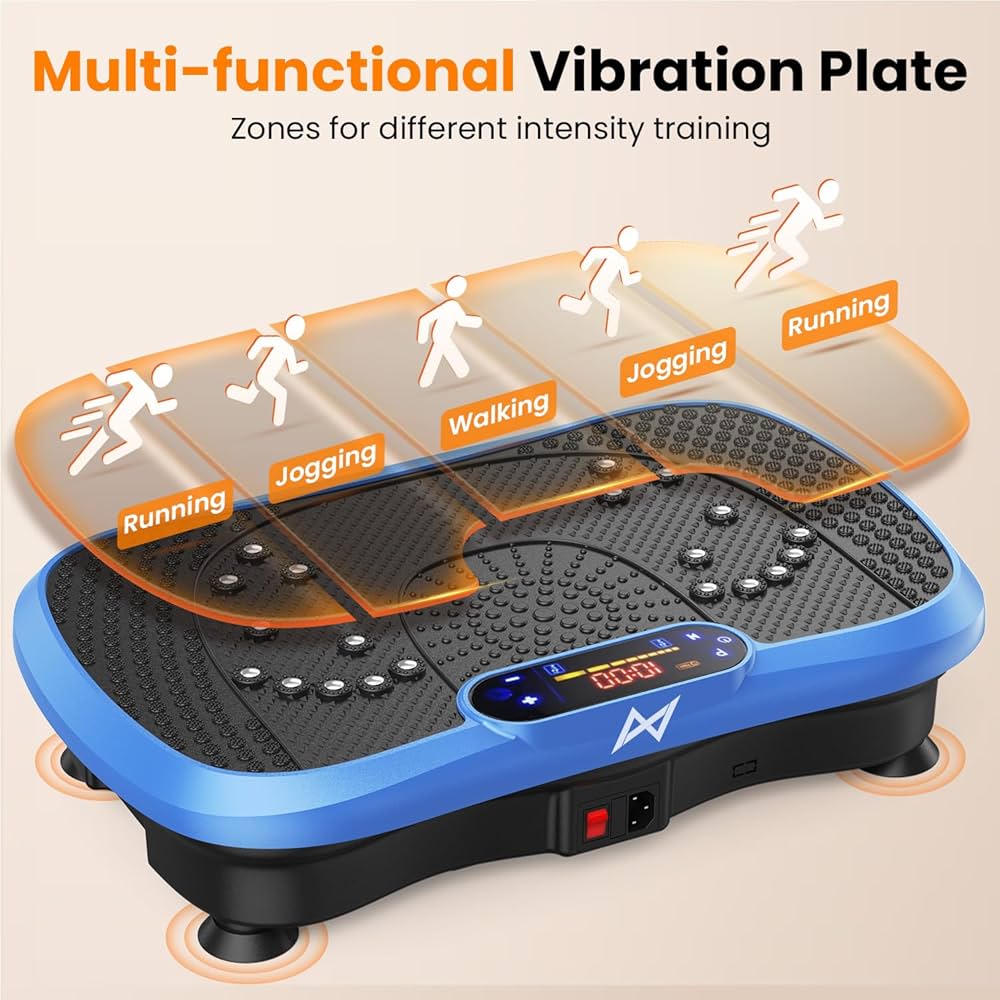 AXV Vibration Plate Fitness Platform Exercise Machine Vibrating Shaking Full Body Shaker Workout Vibrate Stand Shake Board Sport Gym for Weight Loss Fat Burner for Women Men