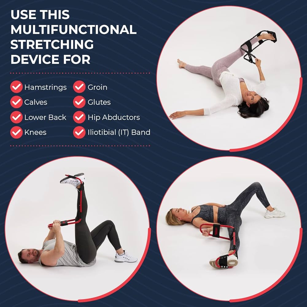 IdealStretch – Original Patented – Hamstring Stretcher, Lower Back Stretcher, Hip Stretcher, & Calf Stretcher – Knee Extension & Pain Relief