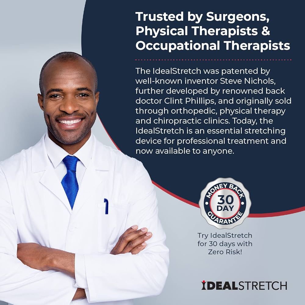 IdealStretch – Original Patented – Hamstring Stretcher, Lower Back Stretcher, Hip Stretcher, & Calf Stretcher – Knee Extension & Pain Relief