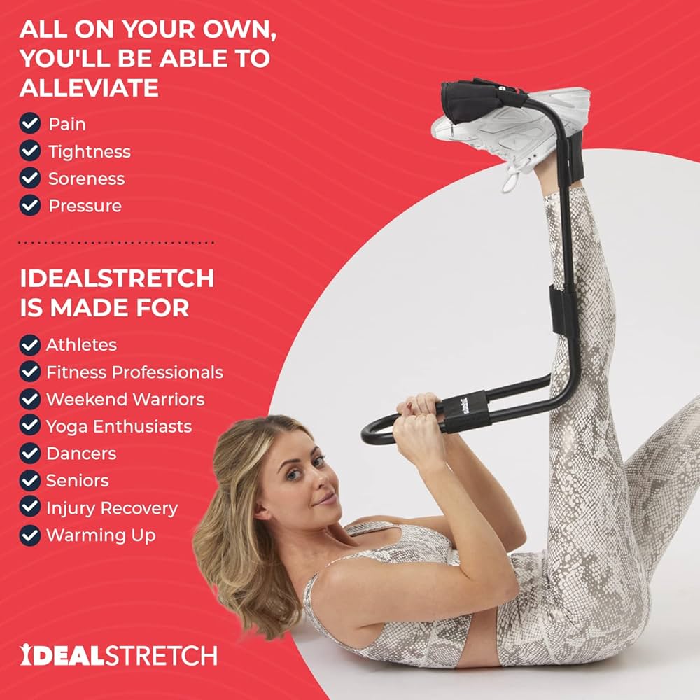 IdealStretch – Original Patented – Hamstring Stretcher, Lower Back Stretcher, Hip Stretcher, & Calf Stretcher – Knee Extension & Pain Relief