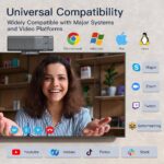 AIRHUG 3 in 1 1080P Webcam with Microphone & Speaker, USB Camera for Video Conferencing/Online Class/Gaming Live, Built-in Privacy Cover