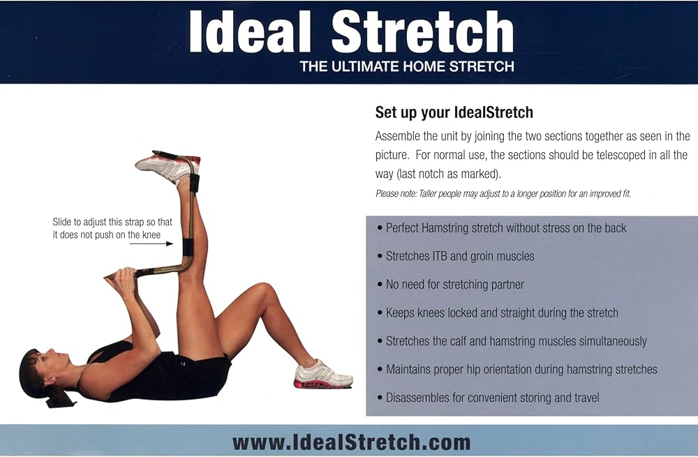 IdealStretch – Original Patented – Hamstring Stretcher, Lower Back Stretcher, Hip Stretcher, & Calf Stretcher – Knee Extension & Pain Relief