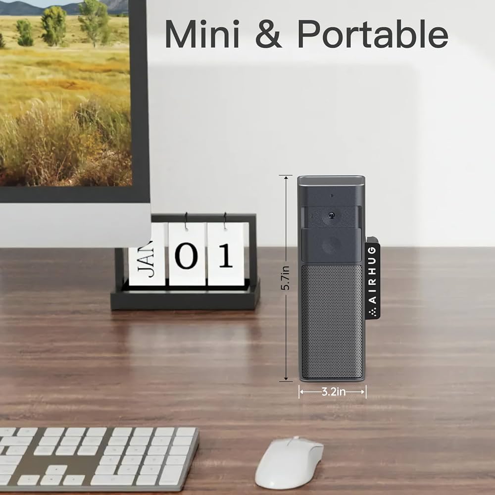 AIRHUG 3 in 1 1080P Webcam with Microphone & Speaker, USB Camera for Video Conferencing/Online Class/Gaming Live, Built-in Privacy Cover