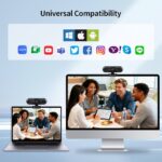 2K Windows Hello Webcam, Windows Hello Facial Recognition, 2K Camera Auto Light Correction, USB Webcam with Microphone, Wide Field of View, Privacy Cover, Works with Microsoft Teams, Zoom, Google Meet