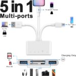 5-in-1 Memory Card Reader, USB OTG Adapter & SD Card Reader for i-Phone/i-Pad, USB C and USB A Devices with Micro SD & SD Card Slots, Supports SD/Micro SD/SDHC/SDXC/MMC