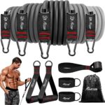 HPYGN Resistance Bands, Exercise Bands with Handles, Fitness Bands, Workout Bands with Door Anchor and Ankle Straps, for Heavy Resistance Training, Physical Therapy, Shape Body, Yoga, Home Workout Set