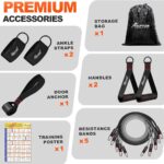 HPYGN Resistance Bands, Exercise Bands with Handles, Fitness Bands, Workout Bands with Door Anchor and Ankle Straps, for Heavy Resistance Training, Physical Therapy, Shape Body, Yoga, Home Workout Set