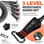 HPYGN Resistance Bands, Exercise Bands with Handles, Fitness Bands, Workout Bands with Door Anchor and Ankle Straps, for Heavy Resistance Training, Physical Therapy, Shape Body, Yoga, Home Workout Set