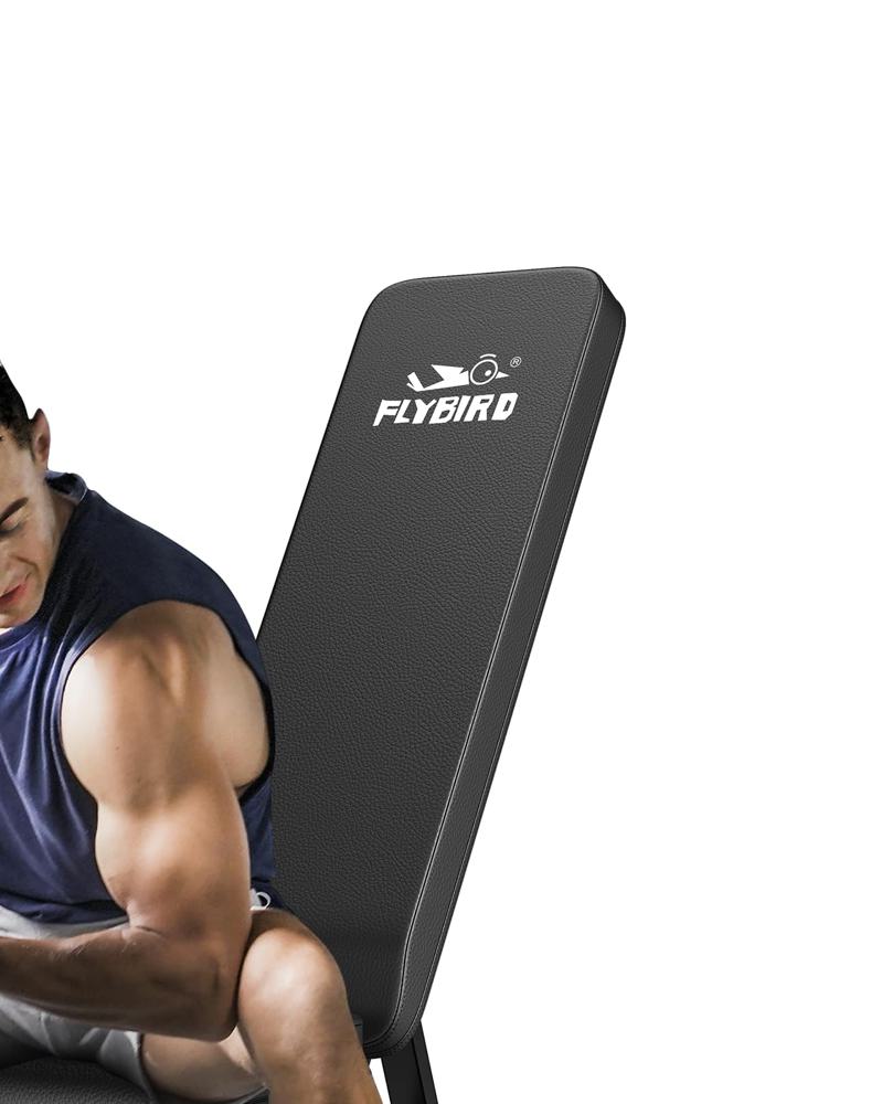 FLYBIRD Adjustable Weight Bench, ASTM-Certified 800LBS Workout Bench Foldable for Home Gym, 90° to -30° FID and 30in Extended Backrest for Bench Press Strength Training Exercise