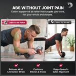 DMoose Fitness Ab Roller Wheel with Elbow Support & 2 Knee Pads – Abdominal Exercise Trainer for Core Strength Training – Ultimate Abs Workout Equipment for Home and Gym – Ab Machine for Men & Women