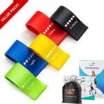 Fit Simplify Resistance Loop Exercise Bands with Instruction Guide and Carry Bag, Set of 5