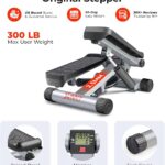 Sunny Health & Fitness Mini Stepper for Exercise at Home, Stair Step Workout Machine with Resistance Band and Over 300lb Weight Capacity, Optional Twist Motion and Free SunnyFit App Connection