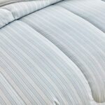 Joyreap 3pcs Cotton Comforter Set Queen, Light Blue Stripes Stylish Design, Soft Cozy Lightweight Bedding Comforter Set for All Seasons- 88×88 inches