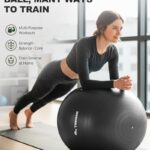 Trideer Exercise Ball for Yoga, Pilates & Fitness – Stability Ball Equipment for Home Gym & Office Chair, Core & Balance Training Accessories, Physical Therapy Equipment, Quick Pump Included, 5 Sizes