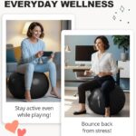 Trideer Exercise Ball for Yoga, Pilates & Fitness – Stability Ball Equipment for Home Gym & Office Chair, Core & Balance Training Accessories, Physical Therapy Equipment, Quick Pump Included, 5 Sizes