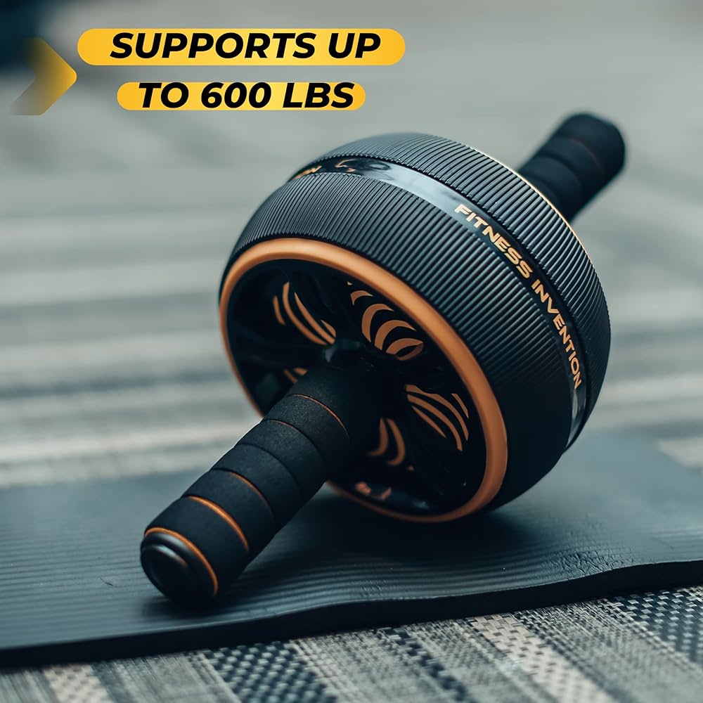 Ab Roller Wheel – Ab Wheel Roller & Knee Mat – Rueda Para Abdominales – Abdominal Wheel – Abs Roller for Men & Women – Home Gym Equipment