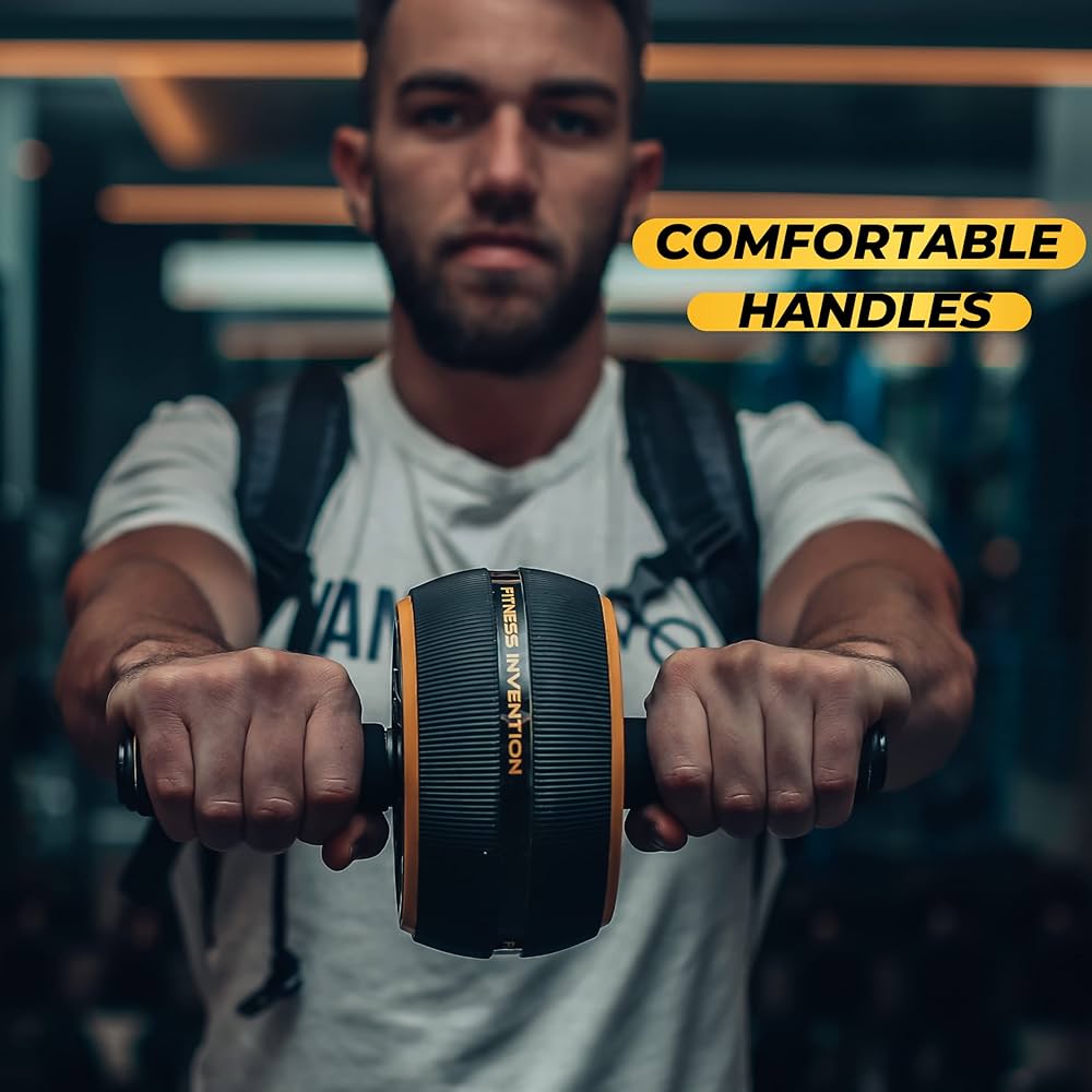 Ab Roller Wheel – Ab Wheel Roller & Knee Mat – Rueda Para Abdominales – Abdominal Wheel – Abs Roller for Men & Women – Home Gym Equipment