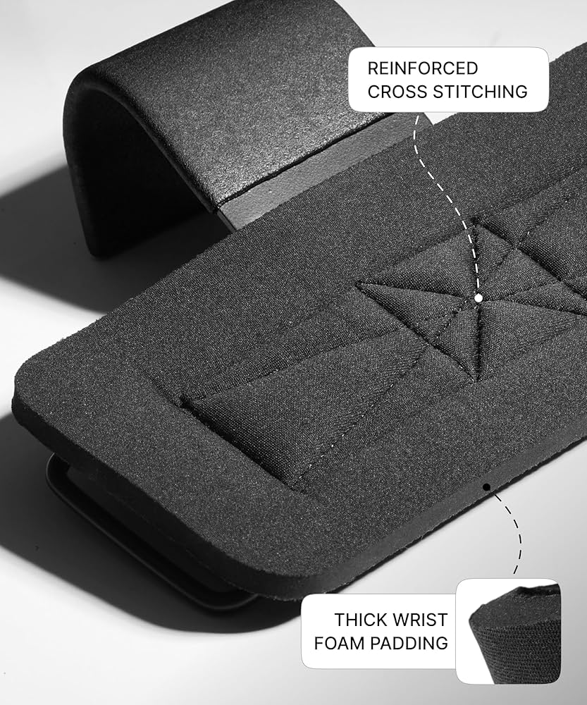 DMoose Fitness Weight Lifting Hooks (Pair) for Deadlifts, Pull Ups, Rows & Shrugs – Anti-Rip Nylon Strap Hand Grips with Thick Wrist Padding – Heavy Duty Wrist Straps for Weightlifting & Gym Workouts