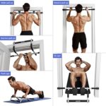 Ally Peaks Pull Up Bar for Doorway | Thickened Steel Max Limit 440 lbs Upper Body Fitness Workout Bar| Multi-Grip Strength for Doorway | Indoor Chin-Up Bar Fitness Trainer for Home Gym Portable
