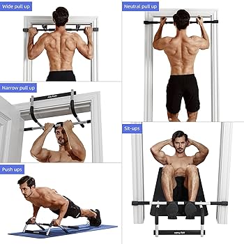 Ally Peaks Pull Up Bar for Doorway | Thickened Steel Max Limit 440 lbs Upper Body Fitness Workout Bar| Multi-Grip Strength for Doorway | Indoor Chin-Up Bar Fitness Trainer for Home Gym Portable