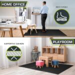 ProsourceFit Puzzle Exercise Mat ½ in, EVA Interlocking Foam Floor Tiles for Home Gym, Mat for Home Workout Equipment, Floor Padding for Kids, Black, 24 in x 24 in x ½ in, 24 Sq Ft – 6 Tiles