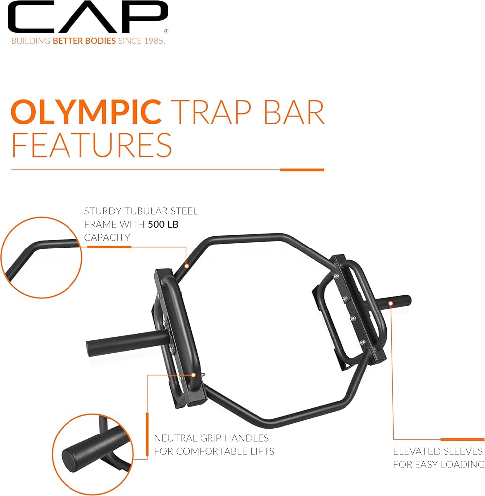 CAP Barbell Olympic Trap Bar and Shrug Bar for Deadlifts