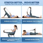 Foot and Calf Stretcher-Stretching Strap For Plantar Fasciitis, Heel Spurs, Foot Drop, Achilles Tendonitis & Hamstring. Yoga Foot & Leg Stretch Strap.