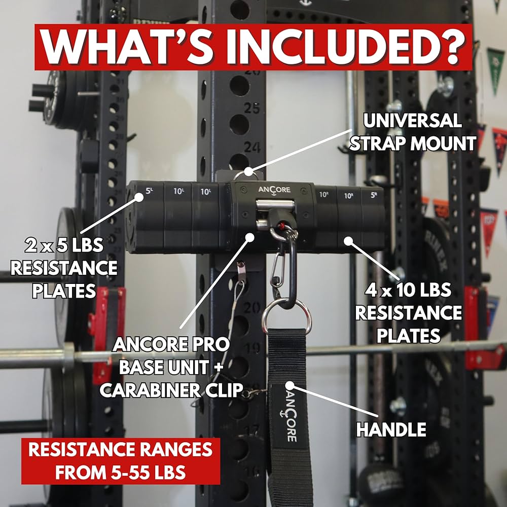 Ancore Pro: Home Gym Cable Machine | Portable Workout System for Strength Training | Comes with Mount for a Squat Rack or Pole | Full-Body Workout | Used by 100+ Pro Teams