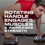 Perfect Pushup Elite – Rotating Handle Design with Steel Ball Bearings for Smooth, Effortless Handle Rotation – Ergonomic Grips, 8″ Base & Textured, Non-Slip Bottom Treads – Supports up to 400lbs